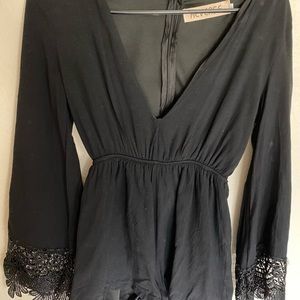 Urban Outfitters Black Deep V Romper
